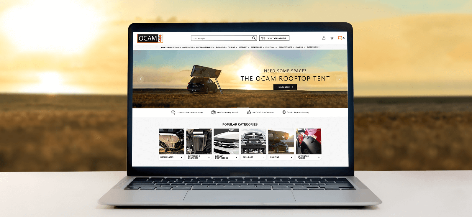 Ocam eCommerce website after redesign